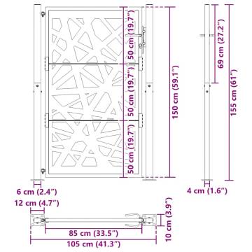 Garden Gate 105x155 cm - Elegant Weathering Steel Design