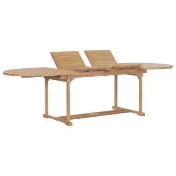 Extending Garden Table - Solid Teak Wood - 180-280x100cm