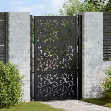 Garden Gate Black 105x155 cm - Steel Leaf Design | Hipo Market