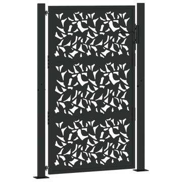 Garden Gate Black 105x155 cm - Steel Leaf Design | Hipo Market