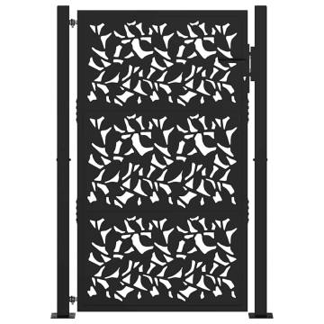 Garden Gate Black 105x155 cm - Steel Leaf Design | Hipo Market