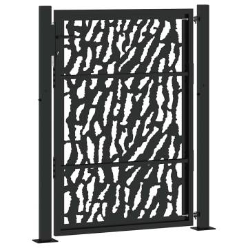 Garden Gate Black 105x130 cm Steel Trace Design