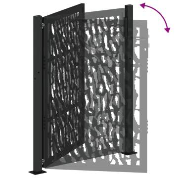 Garden Gate Black 105x130 cm Steel Trace Design