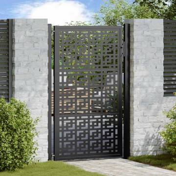 Garden Gate Black 105x155 cm Steel Cross Design | HipoMarket