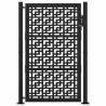 Garden Gate Black 105x155 cm Steel Cross Design | HipoMarket