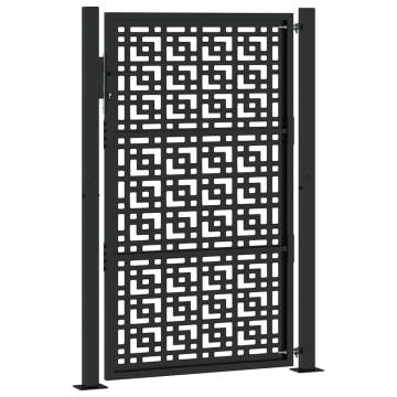 Garden Gate Black 105x155 cm Steel Cross Design | HipoMarket