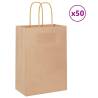  Paper Bags 50 pcs with Handles Brown 15x8x21 cm Colour brown Size 15 x 8 x 21 cm Quantity in Package 50 