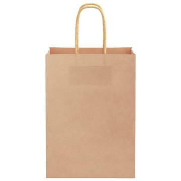 Durable Brown Paper Bags with Handles - 50 pcs | Hipo Market