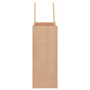 Durable Brown Paper Bags with Handles - 50 pcs | Hipo Market