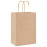 Durable Brown Paper Bags with Handles - 50 pcs | Hipo Market