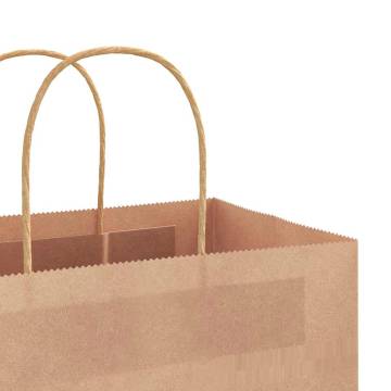 Durable Brown Paper Bags with Handles - 50 pcs | Hipo Market