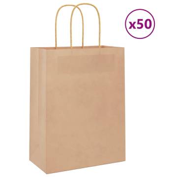 Buy 50 Brown Paper Bags with Handles | Eco-Friendly Packaging