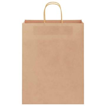 50 Pcs Brown Paper Bags with Handles - Eco-Friendly & Durable