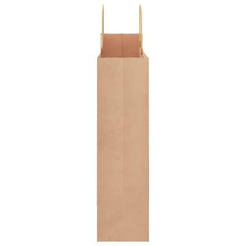 50 Pcs Brown Paper Bags with Handles - Eco-Friendly & Durable