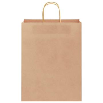 250 Brown Paper Bags with Handles - Eco-Friendly & Durable