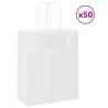  Paper Bags 50 pcs with Handles White 18x8x22 cm Colour white Size 18 x 8 x 22 cm Quantity in Package 50 