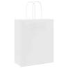 50 White Paper Bags with Handles - Eco-Friendly & Stylish