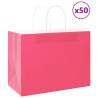  Paper Bags 50 pcs with Handles Pink 32x17x25 cm Colour pink Size 32 x 17 x 25 cm Quantity in Package 50 