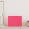 Buy 50 Pink Paper Bags with Handles - Sustainable & Durable