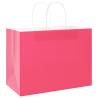 Buy 50 Pink Paper Bags with Handles - Sustainable & Durable