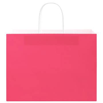 Buy 50 Pink Paper Bags with Handles - Sustainable & Durable