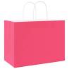 Buy 50 Pink Paper Bags with Handles - Sustainable & Durable