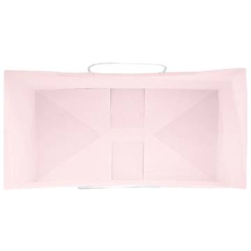 Buy 50 Pink Paper Bags with Handles - Sustainable & Durable