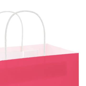 Buy 50 Pink Paper Bags with Handles - Sustainable & Durable