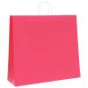 Pink Paper Bags with Handles - 50 pcs | Eco-Friendly Packaging