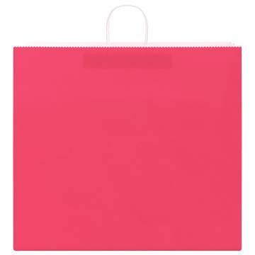 Pink Paper Bags with Handles - 50 pcs | Eco-Friendly Packaging