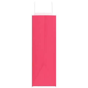 Pink Paper Bags with Handles - 50 pcs | Eco-Friendly Packaging