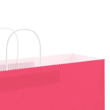 Pink Paper Bags with Handles - 50 pcs | Eco-Friendly Packaging