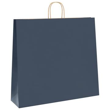 Blue Paper Bags with Handles - 50 pcs | Sustainable Packaging