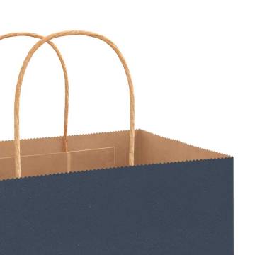 Blue Paper Bags with Handles - 50 pcs | Sustainable Packaging