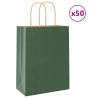  Paper Bags 50 pcs with Handles Green 21x11x28 cm Colour green Size 22 x 11 x 28 cm Quantity in Package 50 