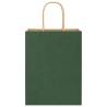 Eco-Friendly Green Paper Bags with Handles | 50 pcs 21x11x28 cm