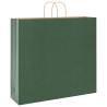 Paper Bags with Handles - 50 Pcs Green | HipoMarket