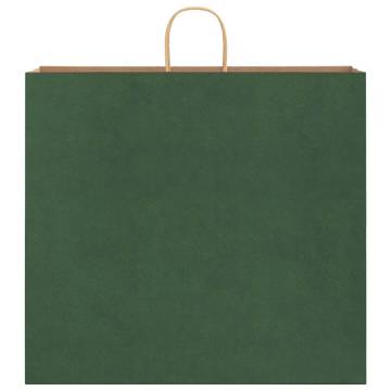 Paper Bags with Handles - 50 Pcs Green | HipoMarket