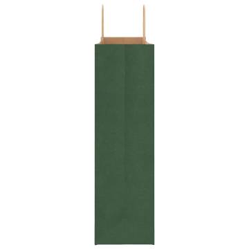 Paper Bags with Handles - 50 Pcs Green | HipoMarket