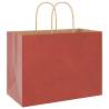 Durable Red Paper Bags with Handles - 50 pcs | HipoMarket