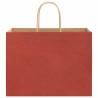 Durable Red Paper Bags with Handles - 50 pcs | HipoMarket