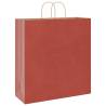 Red Paper Bags with Handles - 50 pcs - Durable & Recyclable