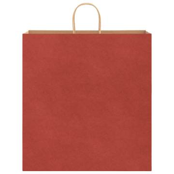 Red Paper Bags with Handles - 50 pcs - Durable & Recyclable