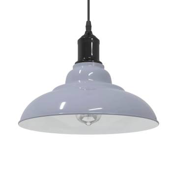 Height Adjustable Gloss Grey E27 Pendant Lamp - 31 cm