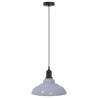 Height Adjustable Gloss Grey E27 Pendant Lamp - 31 cm