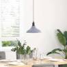 Height Adjustable Gloss Grey E27 Pendant Lamp - 31 cm