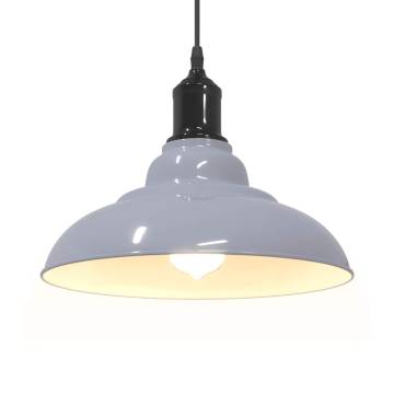 Height Adjustable Gloss Grey E27 Pendant Lamp - 31 cm