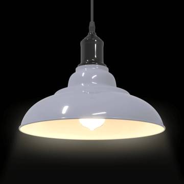 Height Adjustable Gloss Grey E27 Pendant Lamp - 31 cm