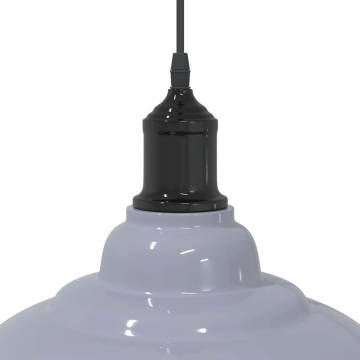 Height Adjustable Gloss Grey E27 Pendant Lamp - 31 cm