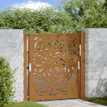 Garden Gate 105x105 cm - Weathering Steel Flame Design